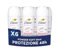 Dove Deodorante Roll On Classic Care Powder, Deodorante Antitraspirante Roll On, Protezione Fino a 48 Ore, con 1/4 di Crema Idratante, Formula Delicata, Deodorante Uomo e Donna, 6 Pezzi da 50 ml