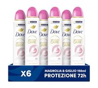 Dove Deodorante Spray Advanced Care Beauty Finish, con Formula Idratante e Delicata sulla Pelle, Senza Alcol, Pelle Asciutta Fino a 72 Ore, Deodorante Uomo e Donna, 6 Pezzi da 150ml