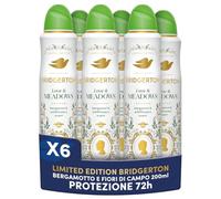 Dove Deodorante Spray Advanced Care Bridgerton Love Meadows, Limited Edition, Protezione 72 Ore Sudore e Odori, con Pro-Ceramide Technology, Fragranza Bergamotto e Fiori di Campo, 6 Pezzi da 200 ml