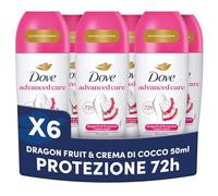 Dove Deodorante Spray Advanced Care Dragon Fruit & Coconut Cream, Deodorante 72 Ore Protezione Sudore e Odori, Formula Idratante e Delicata, Ripara la Pelle dopo la Rasatura, 6 Pezzi da 200 ml
