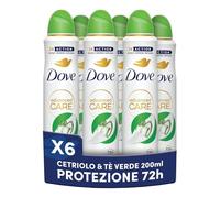 Dove Deodorante Spray Advanced Care Go Fresh Cetriolo Formula Idratante e Delicata, Pelle Asciutta Fino a 72 Ore, Deodorante Uomo e Donna, 6 Pezzi da 200ml