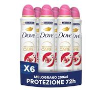 Dove Deodorante Spray Advanced Care Go Fresh Melograno, con Formula Idratante e Delicata sulla Pelle, Senza Alcol, Pelle Asciutta Fino a 72 Ore, Deodorante Uomo e Donna, 6 Pezzi da 200ml