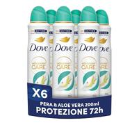 Dove Deodorante Spray Advanced Care Go Fresh Pera e Aloe Vera, con Formula Idratante e Delicata sulla Pelle, Senza Alcol, Pelle Asciutta Fino a 72 Ore, Deodorante Uomo e Donna, 6 Pezzi da 200ml