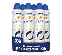 Dove Deodorante Spray Advanced Care Original, con Formula Idratante e Delicata sulla Pelle, Senza Alcol, Pelle Asciutta Fino a 72 Ore, Deodorante Uomo e Donna, 6 Pezzi da 200ml