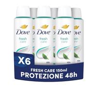 Dove Deodorante Spray, Dove Classic Care Fresh, Deodorante Antitraspirante Spray, Protezione Fino a 48 Ore, con 1/4 di Crema Idratante, Formula Delicata, Deodorante Uomo e Donna, 6 Pezzi da 150 ml