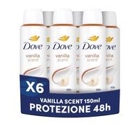 Dove Deodorante Spray, Dove Classic Care Vaniglia, Deodorante Antitraspirante Spray, Protezione Fino a 48 Ore, con 1/4 di Crema Idratante, Formula Delicata, Deodorante Uomo e Donna, 6 Pezzi da 150 ml