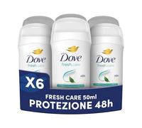 Dove Deodorante Stick, Fresh Care, Deodorante Antitraspirante in Stick, Protezione Fino a 48 Ore, con 1/4 di Crema Idratante, Formula Delicata, Deodorante Uomo e Donna, 6 Pezzi da 50 ml