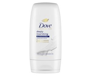 Dove Docciaschiuma Nutrimento Intenso, Bagnoschiuma da Viaggio, Minisize 55ml, Formula Delicata sul Microbioma della Pelle, con Agenti Idratanti Vegetali, Senza Solfati SLES, Bagnodoccia Uomo e Donna