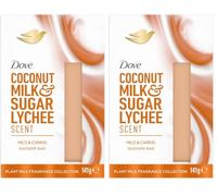 Dove Docciaschiuma Solido Coconut Milk & Sugar Lychee, con Latte Vegetale di Cocco, Note di Cocco e Dolce Litchi, 100% Detergenti Delicati, Senza Solfati, Formula Delicata (Confezione da 2)