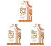 Dove Docciaschiuma Solido Coconut Milk & Sugar Lychee, con Latte Vegetale di Cocco, Note di Cocco e Dolce Litchi, 100% Detergenti Delicati, Senza Solfati, Formula Delicata (Confezione da 3)