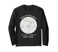 Dove è iniziata la Nostra Storia - New York City Map Design Maglia a Manica
