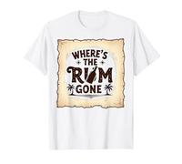 Dov'è finito Il Rum: Festa Tropicale sulla Spiaggia Maglietta, Uomo, Bianco, 5XL