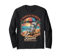 Dove Gli Spiriti Si Raffreddano per Sempre - Scheletro Día de Los Muertos Maglia a Manica