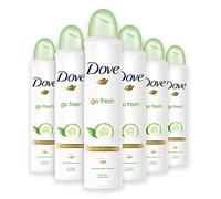Dove Go Fresh Deodorante Spray al Cetriolo, Maxi Formato, 6 Pezzi da 250 ml