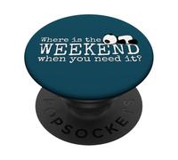 dov'è il fine settimana? Funky Sleepy Kawaii Panda Fun PopSockets PopGrip Adesivo