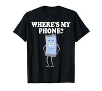 Dov'è Il Mio Telefono? Tech Humor Cartoon Design Maglietta