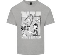 Dov'è Il Pesce WTF Maglietta Divertente Da Pesca Per Bambini Ragazzi E Ragazze