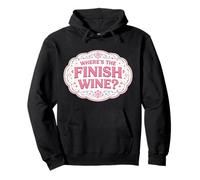 Dov'è la fine Wine Lover Runner Running Race Joke Citazione Felpa con Cappuccio
