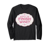 Dov'è la fine Wine Lover Runner Running Race Joke Citazione Maglia a Manica