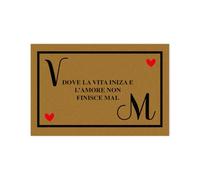 "Dove la vita inizia e l'amore non finisce mai" Tappeto Zerbino Per Interni Casa Cucina Decorazioni Idea Regalo Addobbi Home Anti-sporco Personalizzato Iniziali 40x100cm Antiscivolo Ingresso amore