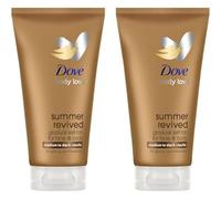 Dove Lozione Viso e Corpo Autoabbronzante Summer Revived, Per Pelli Medie e Scure, Abbronzatura Graduale, Finish Naturale, Pelle Luminosa, 72H di Idratazione, Con Estratto di Aloe Vera, 2x 75ml