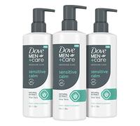 DOVE MEN + CARE Advanced Care Face + Body Cleanser Sensitive Calm 3 Count for Sensitive Skin Body Wash with Natural Extract Aloe Vera 16,9 oz