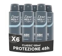 Dove Men Care, Deodorante Uomo Spray, Profumazione Classica, Antitraspirante, Protezione Fino a 48 Ore, Profumazione Agrumata, Formula Delicata sul Microbioma della Pelle, 6 Pezzi da 150 ml
