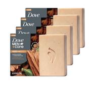 DOVE MEN + CARE - Sapone in stick detergente con olio di sandalo e cardamomo 4 barre per ricostruire la pelle sotto la doccia, un sapone 4 in 1 per capelli e corpo