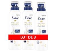 DOVE Nutrition Intense - Schiuma per doccia con olio di cotone, confezione da 3 x 200 ml, 600 ml