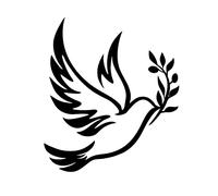 Dove of Peace Olive Branch Metal Wall Art - Olive Branches Peace Black