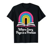 Dove Ogni Pagina è Una promessa Rainbow Book Design Maglietta