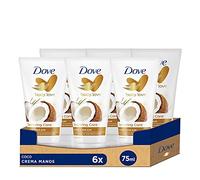 Dove Olio di cocco e latte di mandorle crema per le mani, confezione da 6 (75 ml x 6)