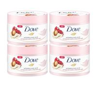 Dove - Peeling in crema per la doccia, confezione da 4 pezzi, per una pelle liscia e setosa, melograno e burro di karitè con una consistenza ricca, 4 x 225 ml