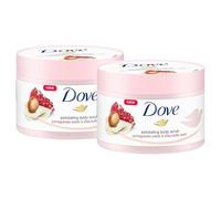 Dove Peeling per il corpo con semi di melograno e profumo di burro di karitè, 225 ml (confezione da 2)