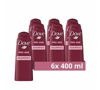 Dove Pro Age, shampoo detergente e vitalizzante, cura dei capelli per uomini e donne, nutre e idrata, ammorbidisce e pulisce tutti gli stili e i colori, confezione da 6 pezzi da 400 ml
