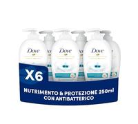 Dove Sapone Liquido Mani Nutrimento e Protezione, 6 pezzi da 250ml
