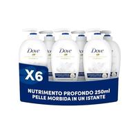 Dove Sapone Liquido Mani Nutrimento Profondo, 6 pezzi da 250ml
