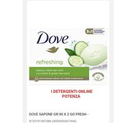 Dove Beauty Cream Bar Cetriolo E Tè Verde Saponetta Solida Rinfrescante 2X90 Gr 1 Unità