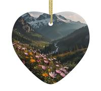 Dove sbocciano i fiori di montagna I ciondoli in ceramica a forma di cuore stampati creano un'atmosfera calda per case, feste e regali.
