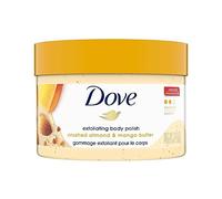 Dove Scrub Crushed Almond & Mango Butter For Silky Smooth Skin Body Scrub Exfoliates & Restores Skin's Natural Nutrients 10.5 oz