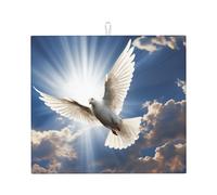 Dove Sky Tappetino scolapiatti super assorbente da cucina con gancio, facile da pulire, accessori da cucina, scolapiatti per piatti, 45,7 x 40,6 cm