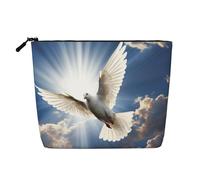 Dove Sky - Trousse per trucchi da donna, impermeabile, in lino, organizer per cosmetici, leggera, con cerniera, organizer per pennelli da trucco