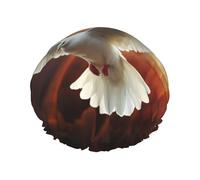 Dove Sun Art - Cuffia da doccia per donne e uomini, grande, riutilizzabile, a doppio strato, impermeabile, con fascia elastica, per tutte le acconciature, adatta ai viaggi