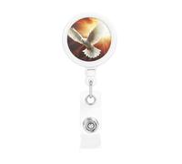 Dove Sun Art - Porta badge retrattile resistente, con clip per cintura, cordino retrattile, porta carte d'identità, portachiavi, clip per badge, per ufficio, infermiera, dipendente