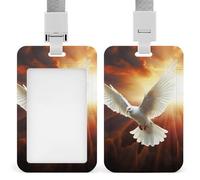Dove Sun Art - Porta badge verticale con cordino staccabile, resistente, porta badge impermeabile, per infermieri, ufficiali, insegnanti, personale di sicurezza