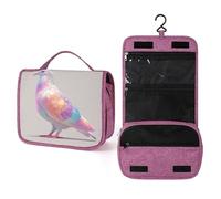 Dove - Trousse da viaggio da donna, color arcobaleno pastello iridescente, organizer da appendere con gancio per shampoo