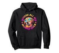 Dove Tutti i Miei Soldi Vanno Golden Retriever Beach Retro Felpa con Cappuccio