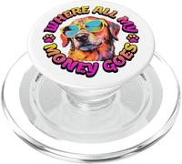 Dove tutti i miei soldi vanno Golden Retriever Beach Retro PopSockets PopGrip per MagSafe
