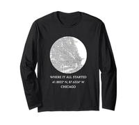 Dove Tutto è iniziato - Chicago City Map Maglia a Manica