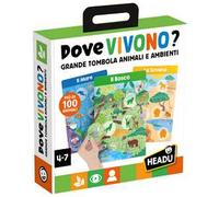 HEADU - Dove Vivono Gli Animali - Tombola degli Ambienti con Oltre 100 Animali | Gioco Didattico per Classificare e Conoscere la Natura, Gioco Educativo Bambini 4-7 Anni, Idea Regalo, Made in Italy